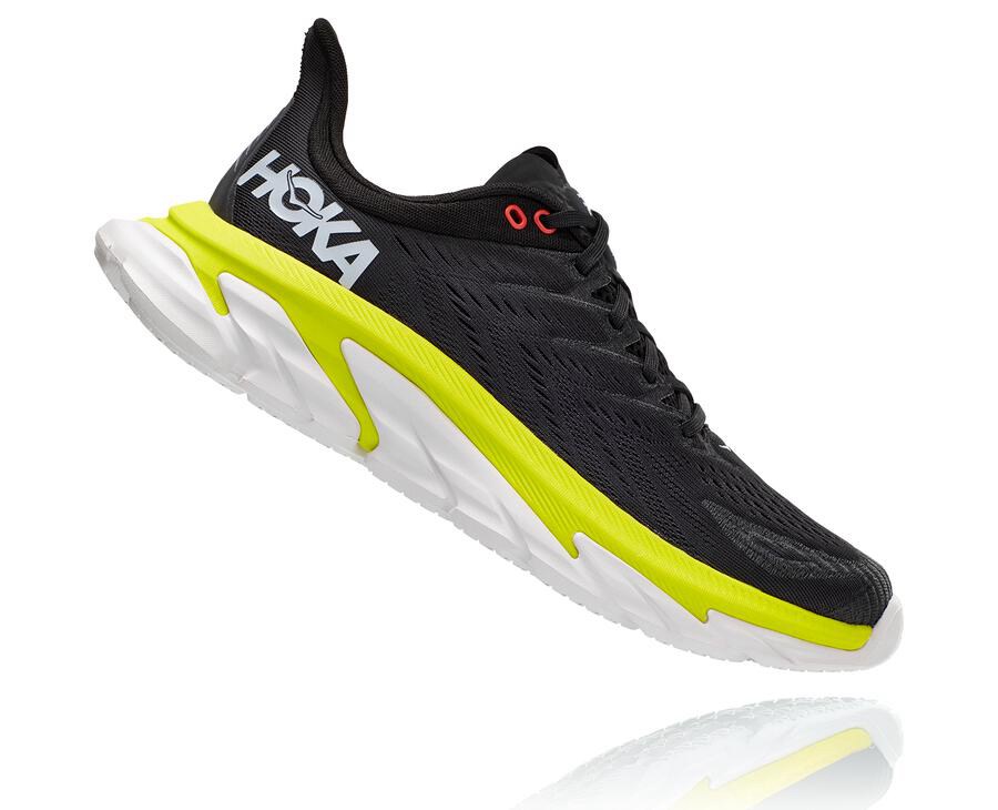 Hoka Australia One One Clifton Edge - Mens Running Shoes Black - GQVNA-7431